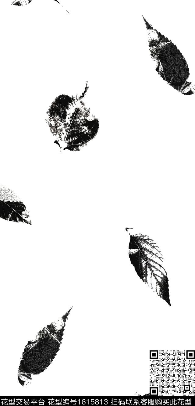 休闲绿植树叶数码印花华亿平台下载（图片编号: 1615813） - 瓦栏（Walan）