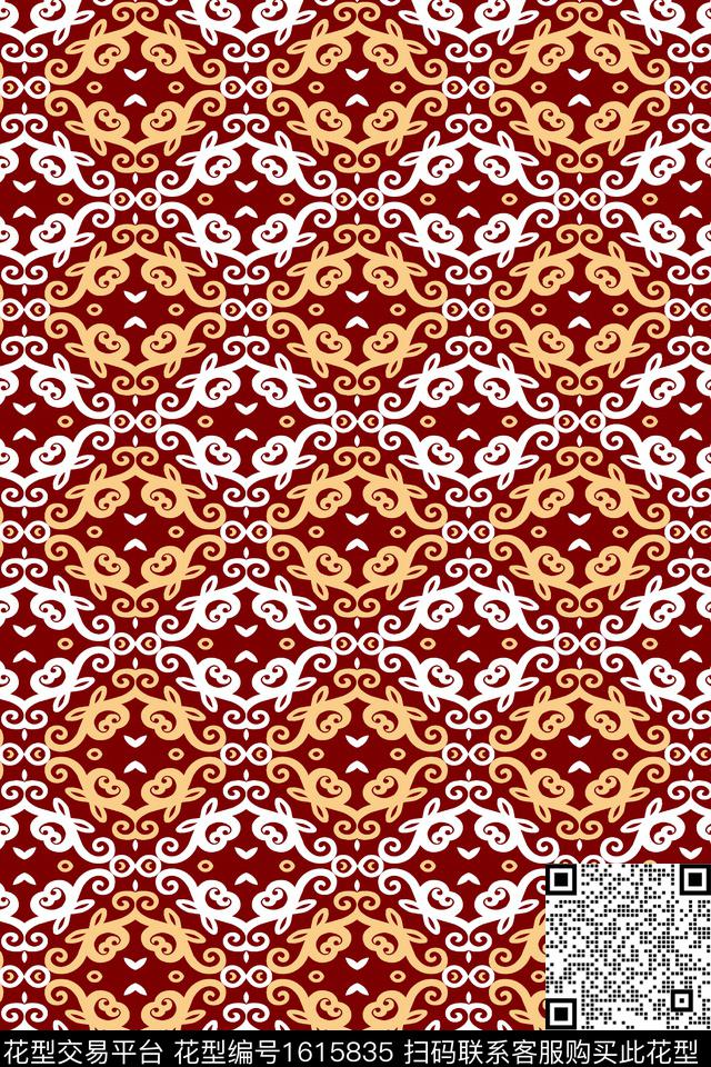 民族风民族纹样传统印花华亿平台下载（图片编号: 1615835） - 瓦栏（Walan）