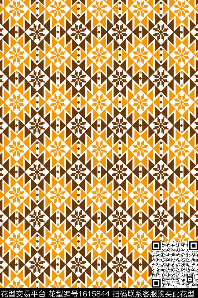 民族风格子几何传统印花华亿平台下载（图片编号: 1615844） - 瓦栏（Walan）