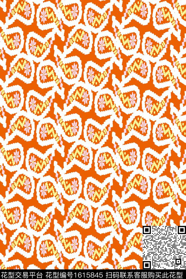 民族风佩斯利混合拼接传统印花华亿平台下载（图片编号: 1615845） - 瓦栏（Walan）