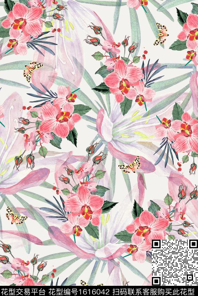 花卉春夏华亿平台影花数码印花华亿平台下载（图片编号: 1616042） - 瓦栏（Walan）