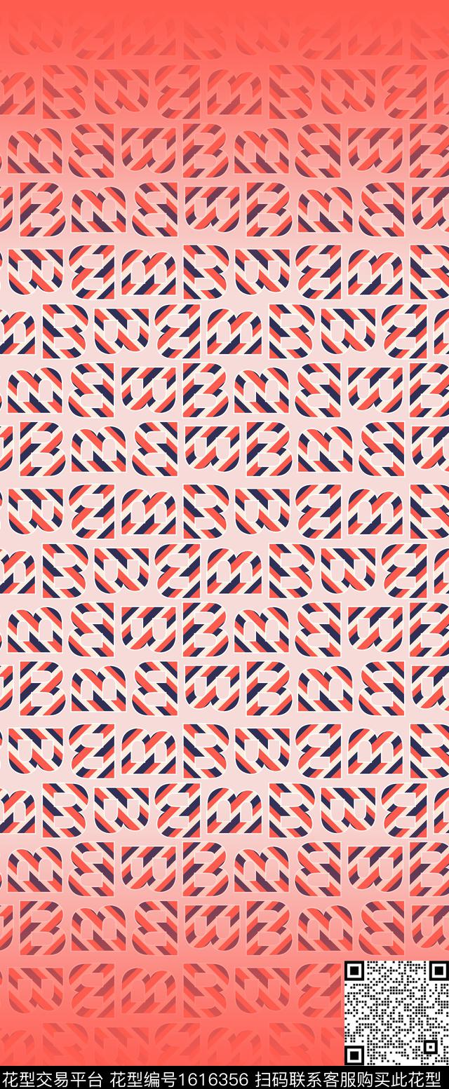 渐变长巾混合拼接传统印花华亿平台下载（图片编号: 1616356） - 瓦栏（Walan）