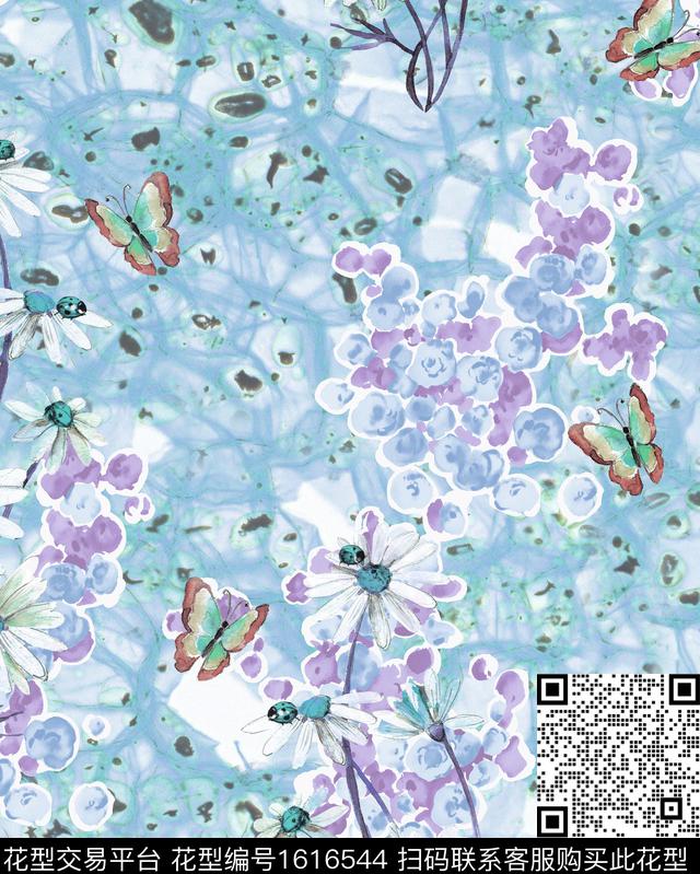 小碎花肌理水彩花卉数码印花华亿平台下载（图片编号: 1616544） - 瓦栏（Walan）