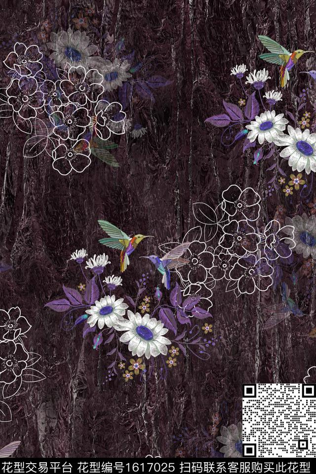 绣花华亿平台小碎花肌理数码印花华亿平台下载（图片编号: 1617025） - 瓦栏（Walan）