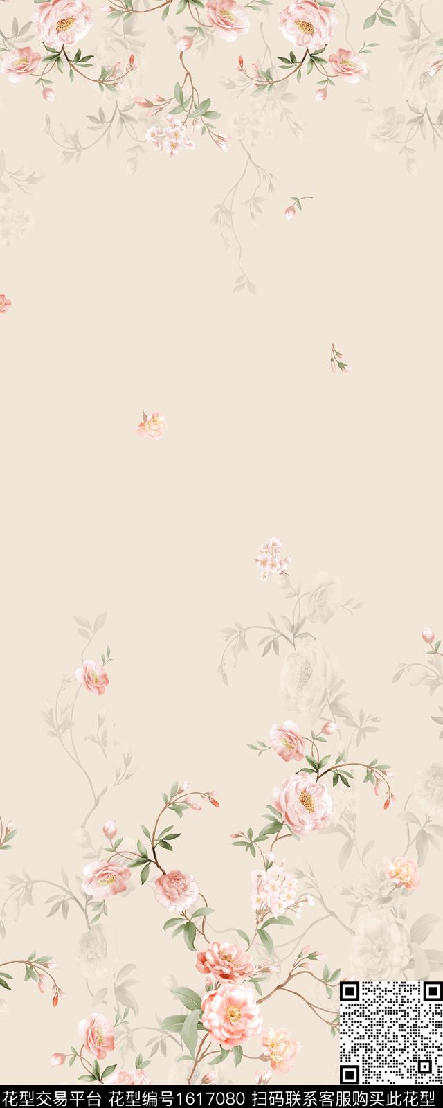 花卉水彩花卉影花数码印花华亿平台下载（图片编号: 1617080） - 瓦栏（Walan）