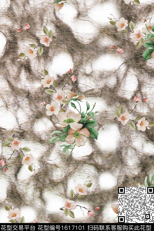绣花华亿平台小碎花肌理数码印花华亿平台下载（图片编号: 1617101） - 瓦栏（Walan）