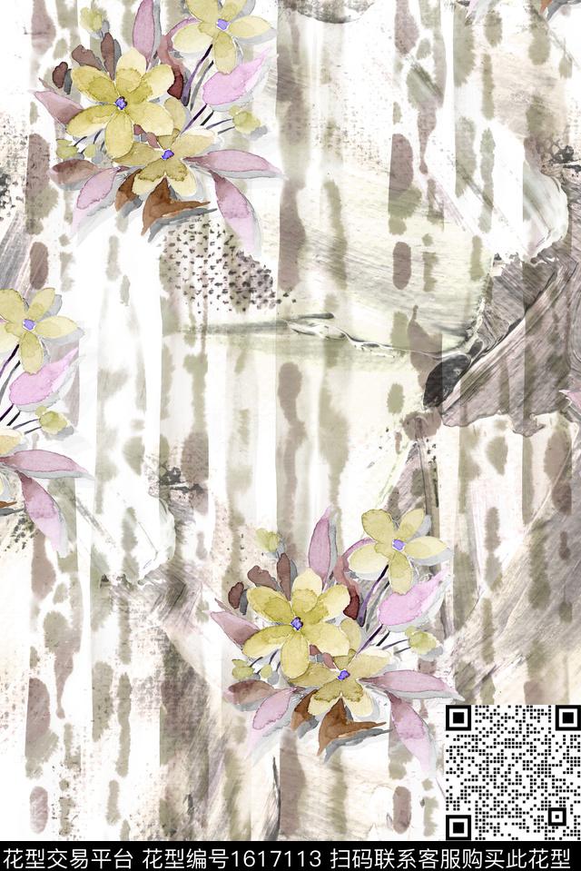 小碎花肌理水彩花卉数码印花华亿平台下载（图片编号: 1617113） - 瓦栏（Walan）
