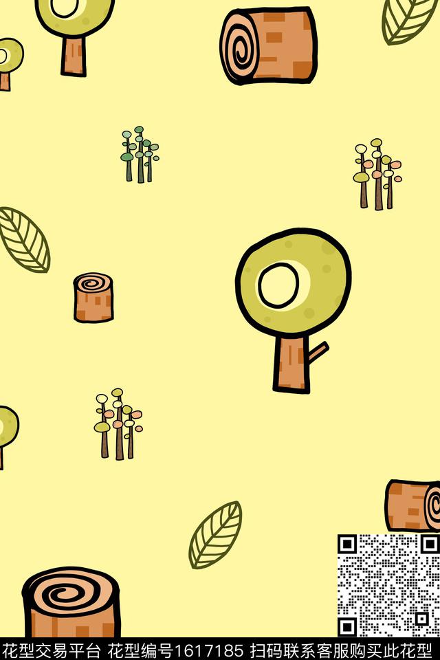 趣味树桩童装传统印花华亿平台下载（图片编号: 1617185） - 瓦栏（Walan）