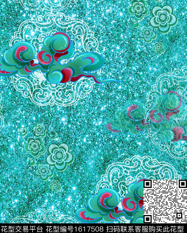 小碎花肌理祥云数码印花华亿平台下载（图片编号: 1617508） - 瓦栏（Walan）