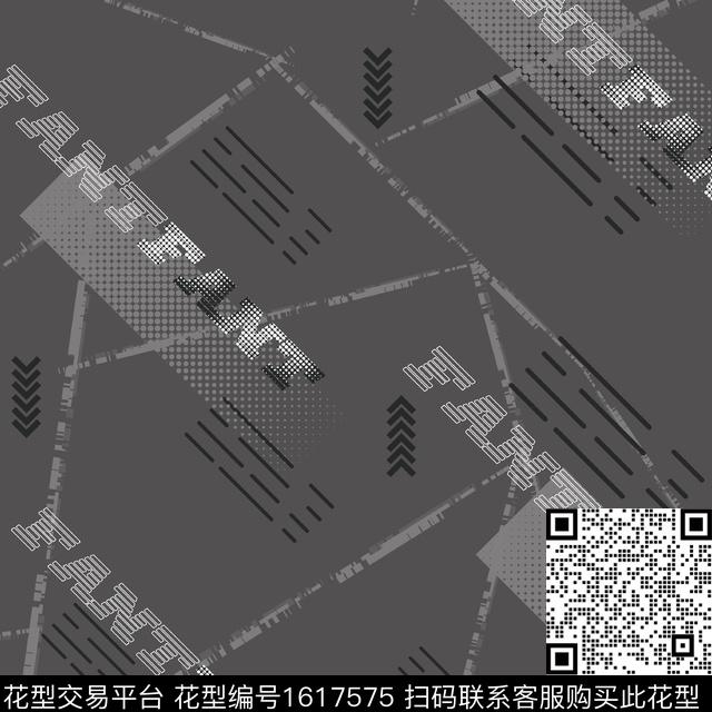 休闲字母线条数码印花华亿平台下载（图片编号: 1617575） - 瓦栏（Walan）