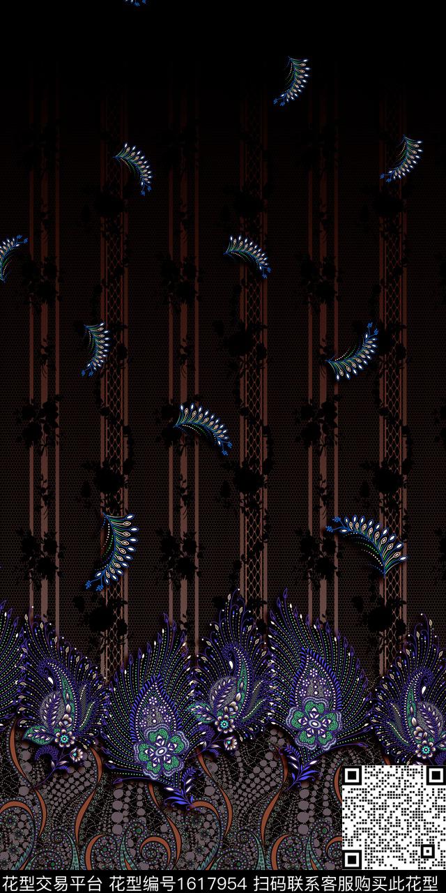 定位花民族风花卉数码印花华亿平台下载（图片编号: 1617954） - 瓦栏（Walan）