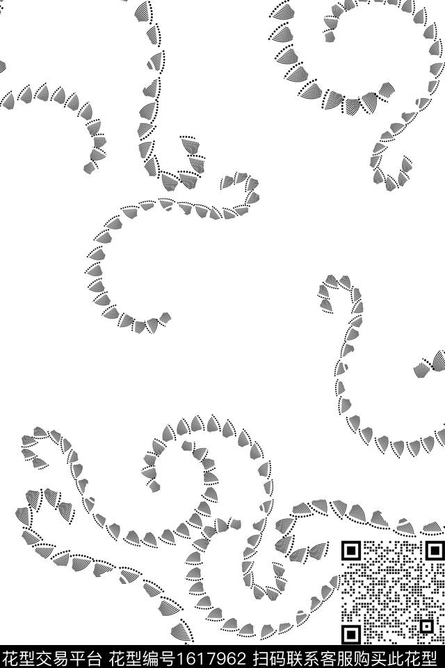 休闲混合拼接黑白条纹数码印花华亿平台下载（图片编号: 1617962） - 瓦栏（Walan）