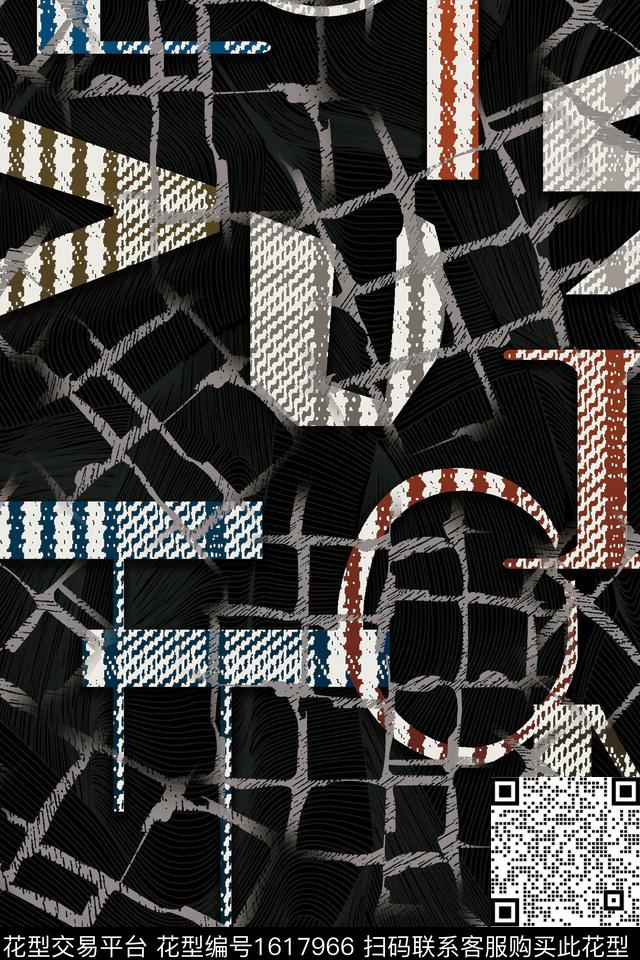 趣味休闲字母数码印花华亿平台下载（图片编号: 1617966） - 瓦栏（Walan）