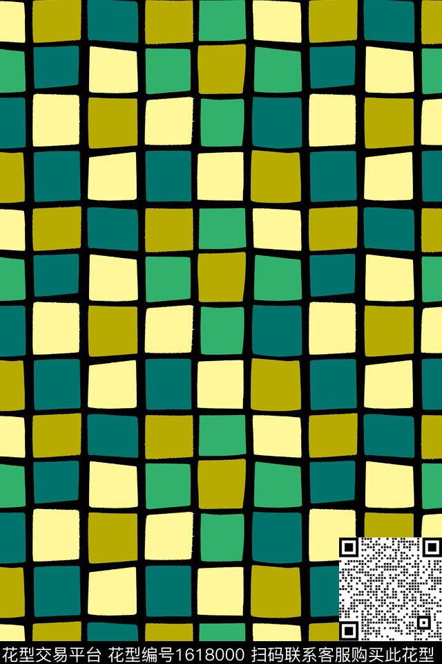 格子传统印花华亿平台下载（图片编号: 1618000） - 瓦栏（Walan）