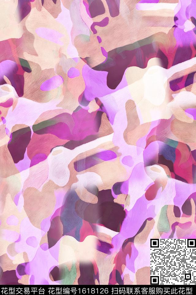 水彩抽象数码印花华亿平台下载（图片编号: 1618126） - 瓦栏（Walan）