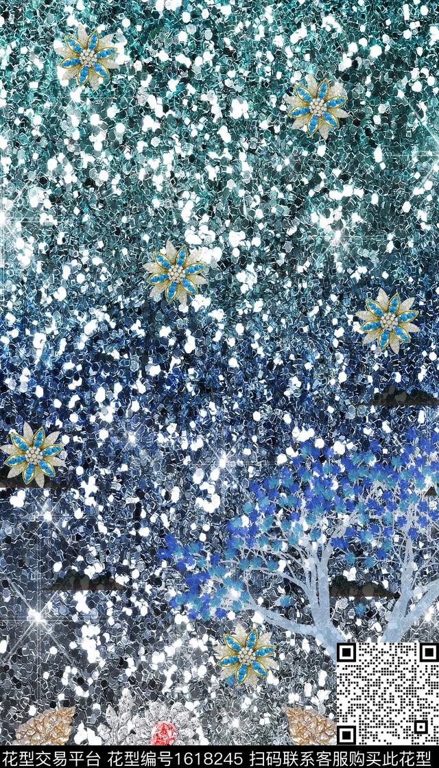 肌理树珠宝宝石数码印花华亿平台下载（图片编号: 1618245） - 瓦栏（Walan）