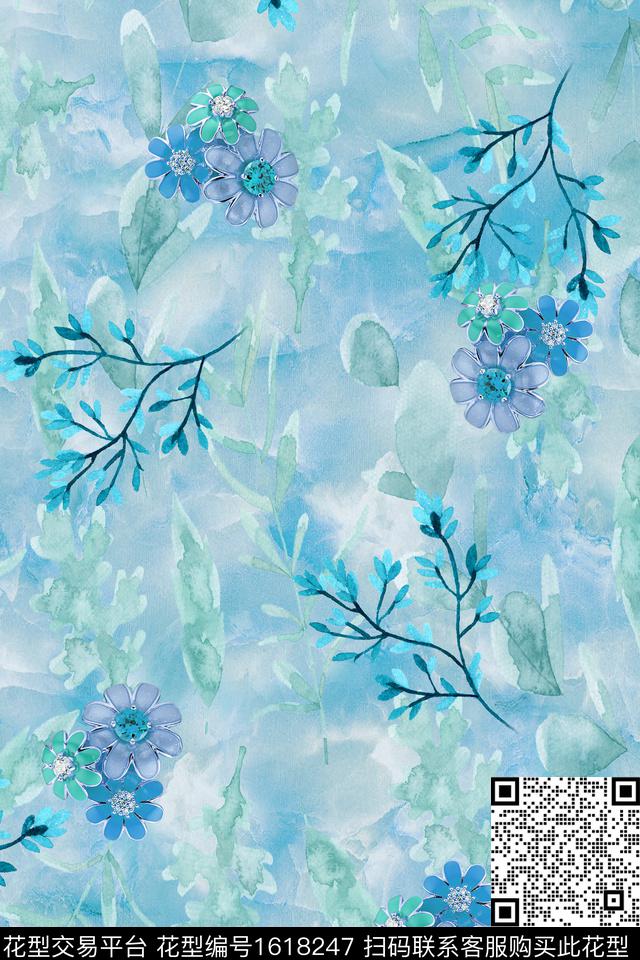 珠宝宝石大理石小碎花数码印花华亿平台下载（图片编号: 1618247） - 瓦栏（Walan）