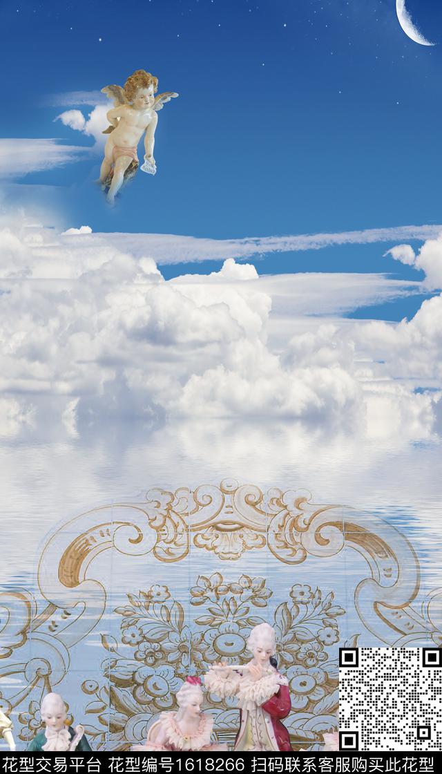 古典花纹云层欧式数码印花华亿平台下载（图片编号: 1618266） - 瓦栏（Walan）
