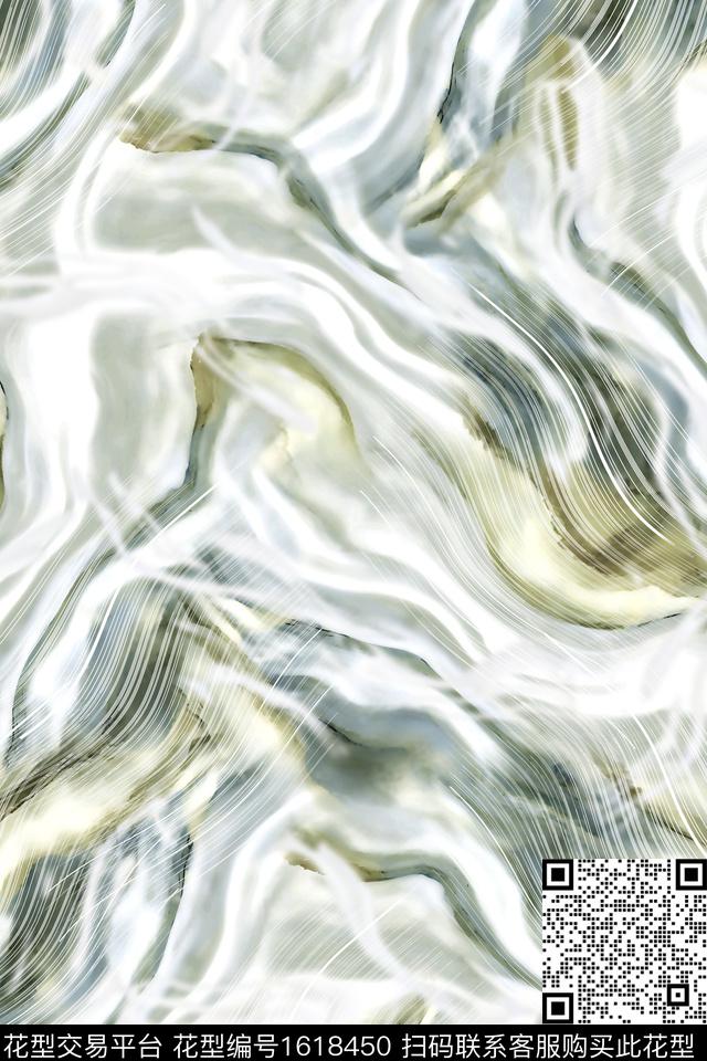 晕染肌理波浪纹抽象数码印花华亿平台下载（图片编号: 1618450） - 瓦栏（Walan）