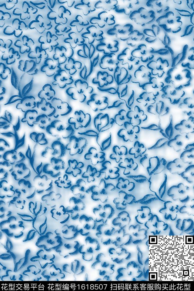 花卉小碎花满版散花数码印花华亿平台下载（图片编号: 1618507） - 瓦栏（Walan）