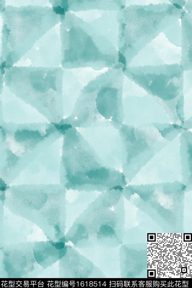 小清新简约水彩数码印花华亿平台下载（图片编号: 1618514） - 瓦栏（Walan）