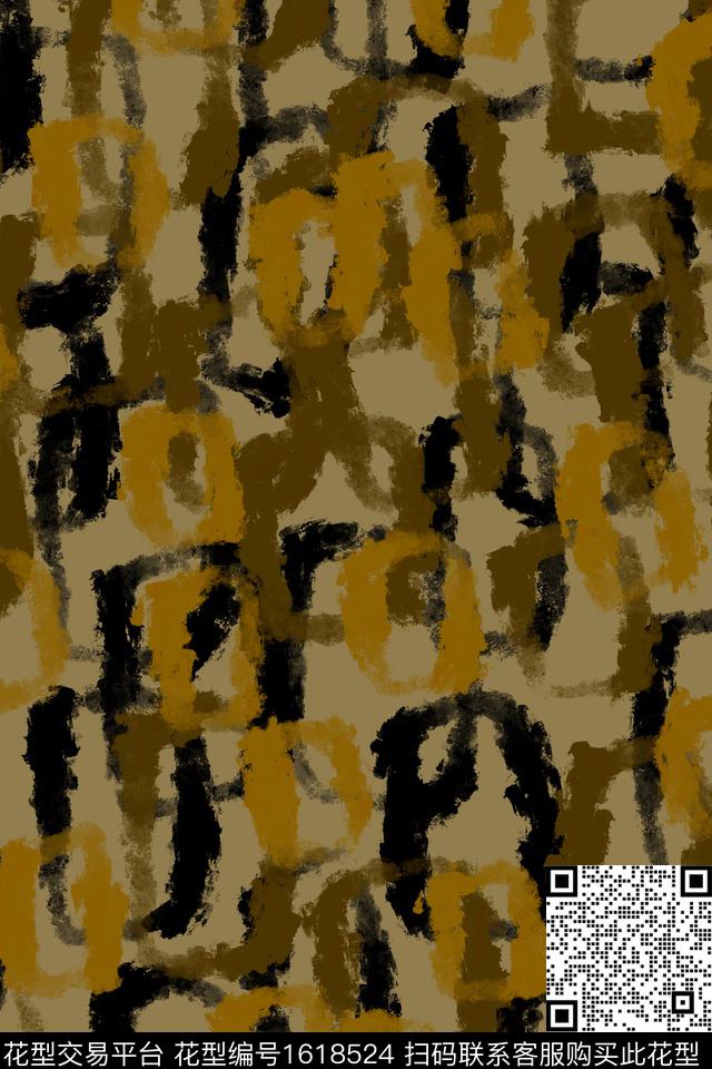肌理笔触复古数码印花华亿平台下载（图片编号: 1618524） - 瓦栏（Walan）