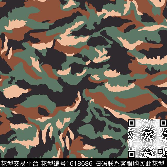 迷彩抽象传统印花华亿平台下载（图片编号: 1618686） - 瓦栏（Walan）