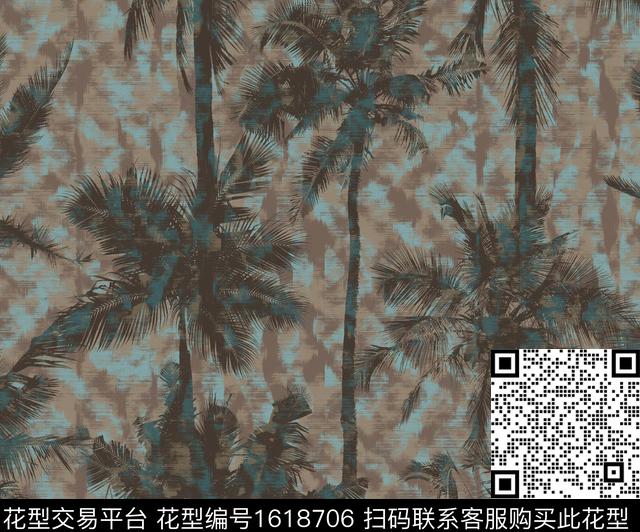 肌理椰子树棕榈树数码印花华亿平台下载（图片编号: 1618706） - 瓦栏（Walan）