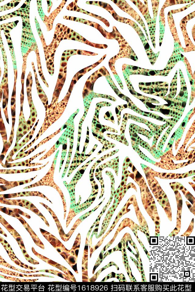斑马纹抽象线条画数码印花华亿平台下载（图片编号: 1618926） - 瓦栏（Walan）