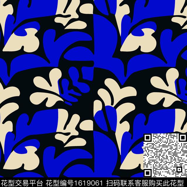 抽象剪影传统印花华亿平台下载（图片编号: 1619061） - 瓦栏（Walan）