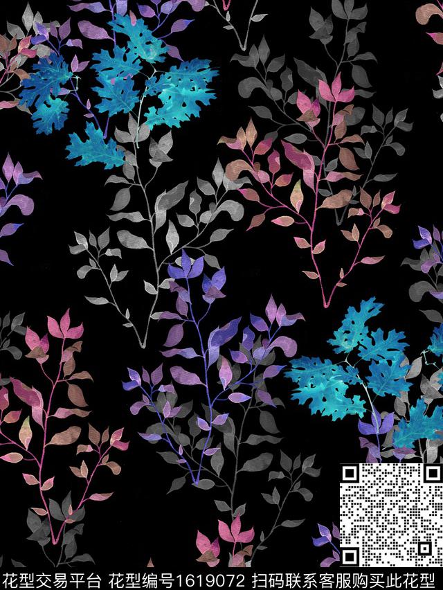 小清新小碎花水彩花卉数码印花华亿平台下载（图片编号: 1619072） - 瓦栏（Walan）