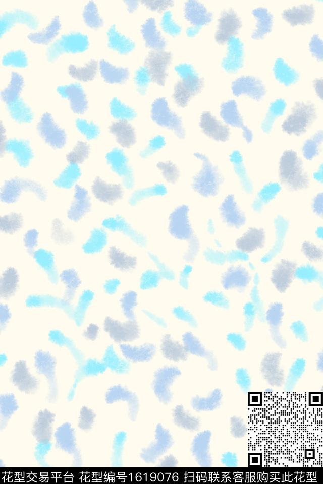 小清新笔触数码印花华亿平台下载（图片编号: 1619076） - 瓦栏（Walan）