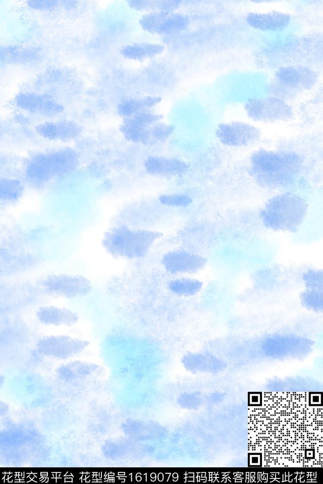 小清新水彩笔触数码印花华亿平台下载（图片编号: 1619079） - 瓦栏（Walan）