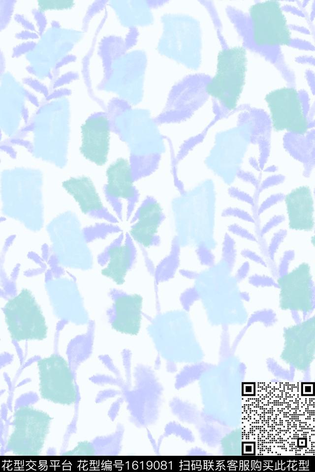 小清新线条画简约数码印花华亿平台下载（图片编号: 1619081） - 瓦栏（Walan）