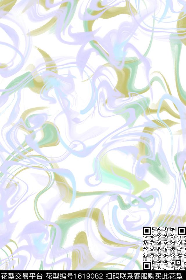小清新简约抽象数码印花华亿平台下载（图片编号: 1619082） - 瓦栏（Walan）