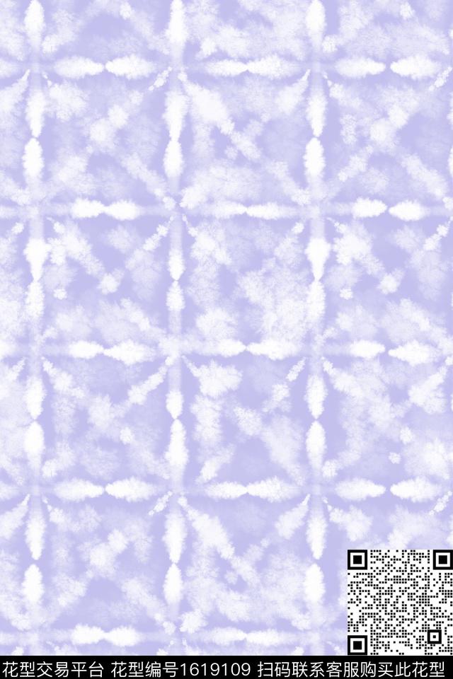 小清新水彩格子数码印花华亿平台下载（图片编号: 1619109） - 瓦栏（Walan）