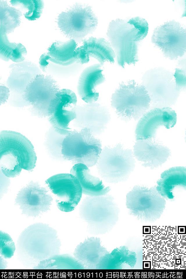 小清新抽象水彩数码印花华亿平台下载（图片编号: 1619110） - 瓦栏（Walan）