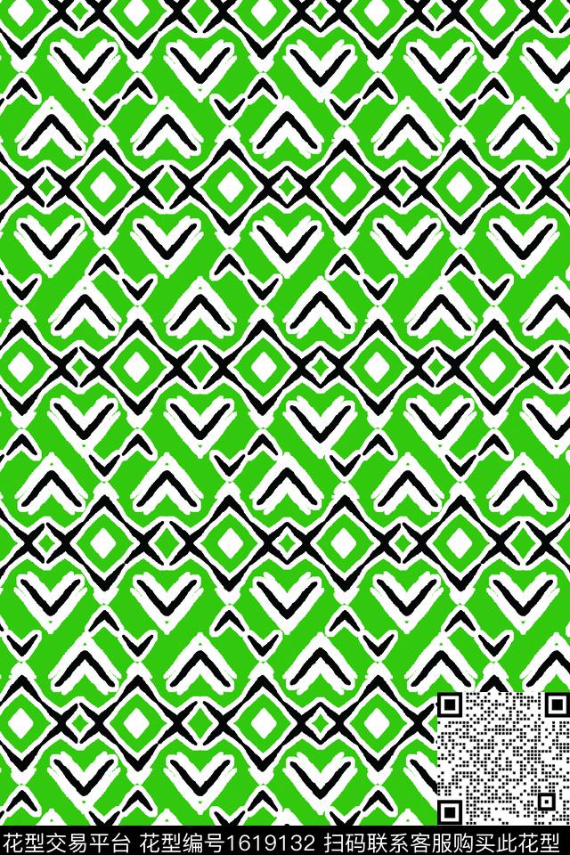 绿色格子线条数码印花华亿平台下载（图片编号: 1619132） - 瓦栏（Walan）