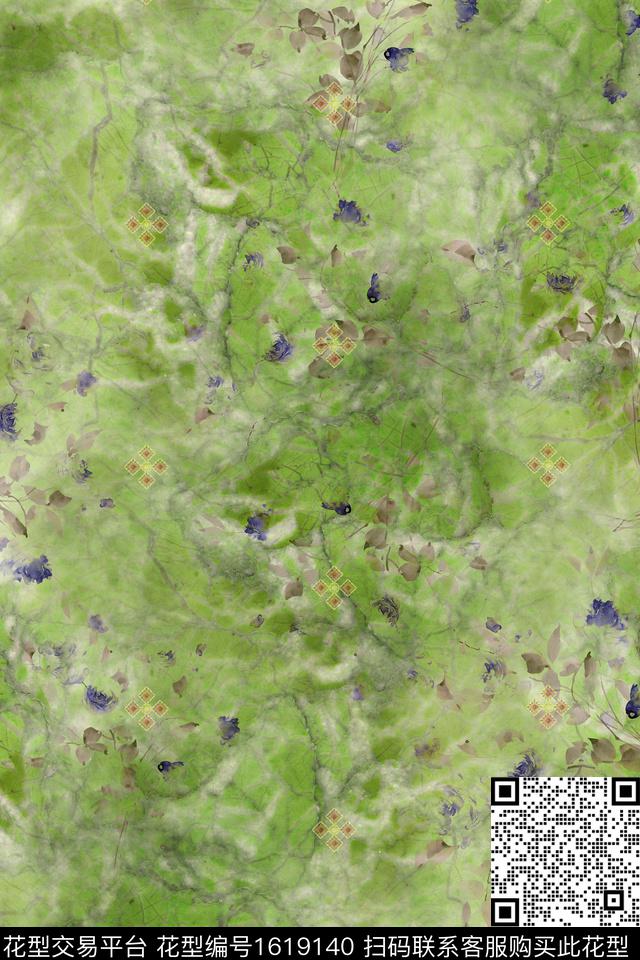 花卉渐变底纹数码印花华亿平台下载（图片编号: 1619140） - 瓦栏（Walan）