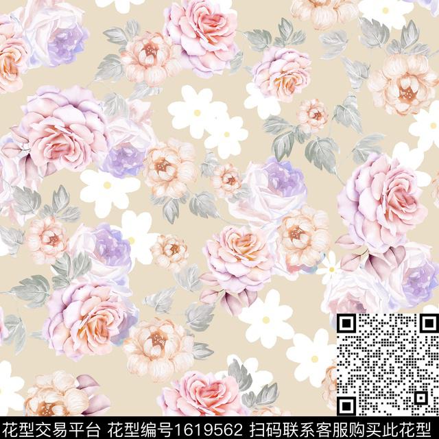 年轻女装花卉春夏华亿平台数码印花华亿平台下载（图片编号: 1619562） - 瓦栏（Walan）