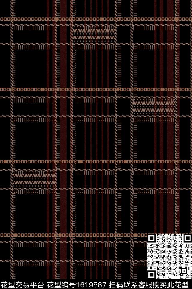 格子几何条纹数码印花华亿平台下载（图片编号: 1619567） - 瓦栏（Walan）