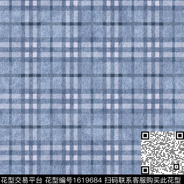 肌理格子牛仔纹理数码印花华亿平台下载（图片编号: 1619684） - 瓦栏（Walan）