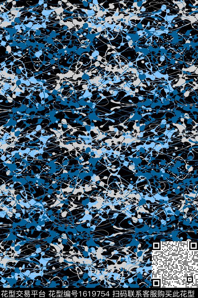 抽象涂鸦数码印花华亿平台下载（图片编号: 1619754） - 瓦栏（Walan）