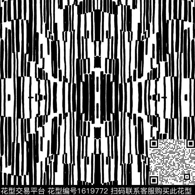 线条对称对称花传统印花华亿平台下载（图片编号: 1619772） - 瓦栏（Walan）