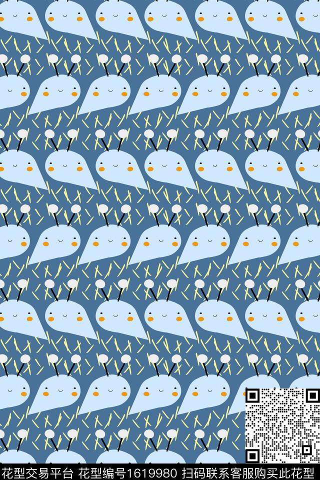 趣味卡通蜗牛传统印花华亿平台下载（图片编号: 1619980） - 瓦栏（Walan）