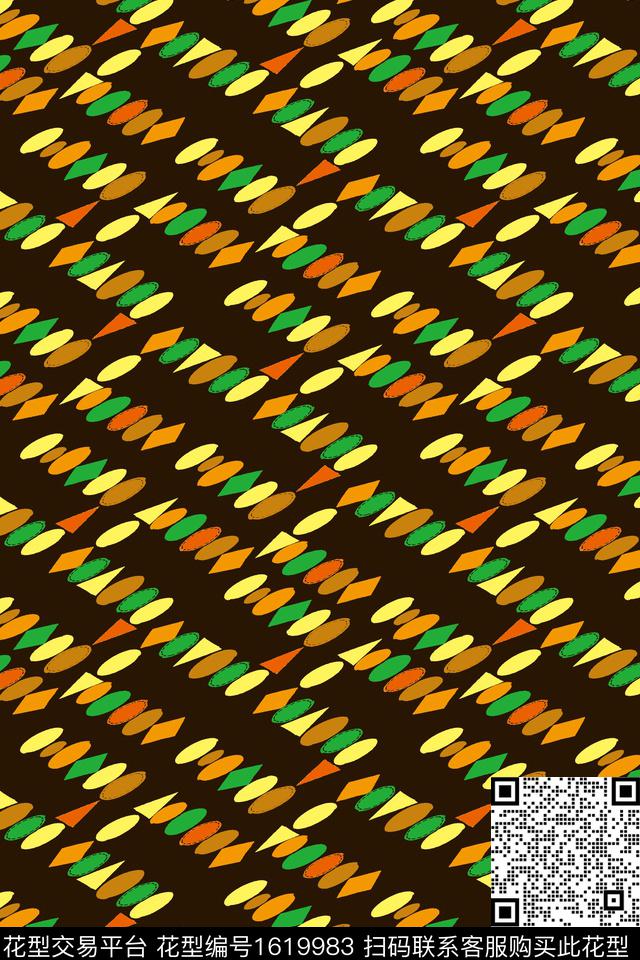 几何碎片数码印花华亿平台下载（图片编号: 1619983） - 瓦栏（Walan）