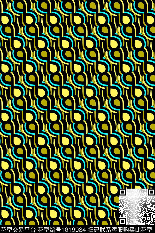 几何连续传统印花华亿平台下载（图片编号: 1619984） - 瓦栏（Walan）