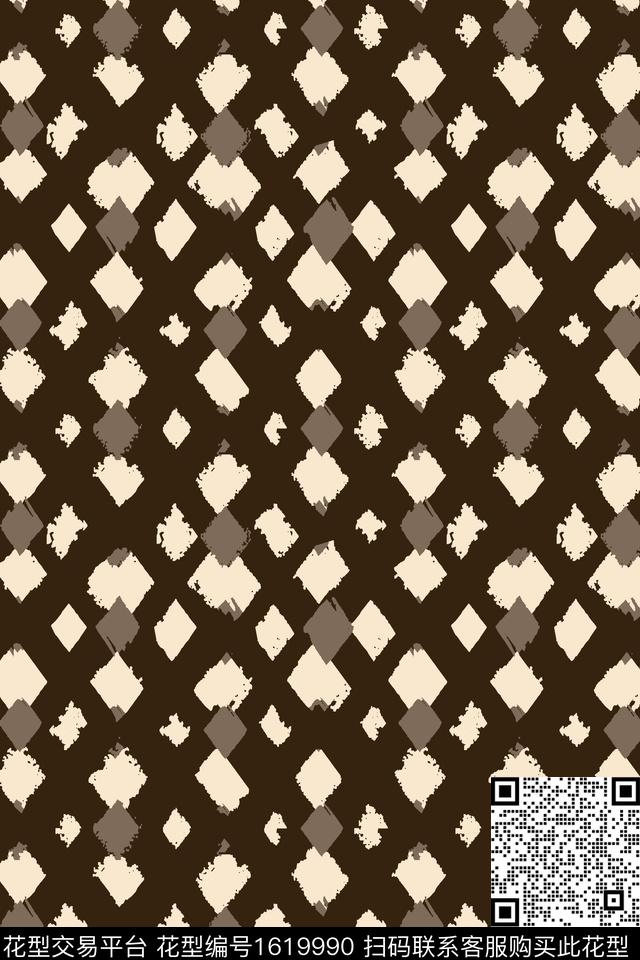 混合拼接笔触数码印花华亿平台下载（图片编号: 1619990） - 瓦栏（Walan）