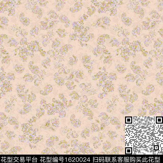 民族风佩斯利花卉数码印花华亿平台下载（图片编号: 1620024） - 瓦栏（Walan）