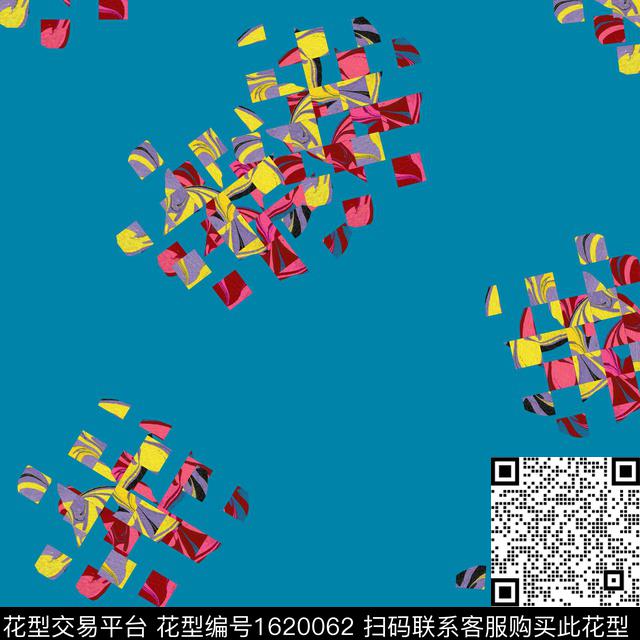 碎片混合拼接数码印花华亿平台下载（图片编号: 1620062） - 瓦栏（Walan）